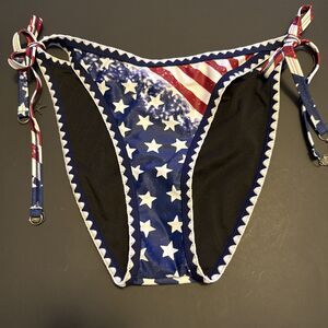 American Flag bikini bottom with coastal charms